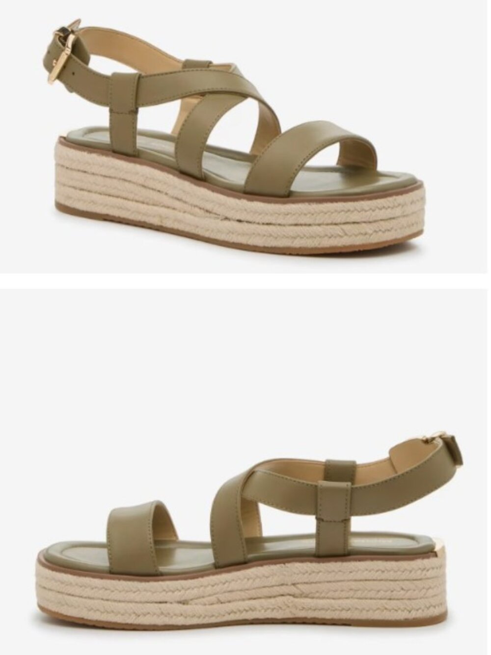 *NWOT* MICHAEL Kors Women's Lynn Buckle Espadrille Leather Sandals 5M - Picture 2 of 10